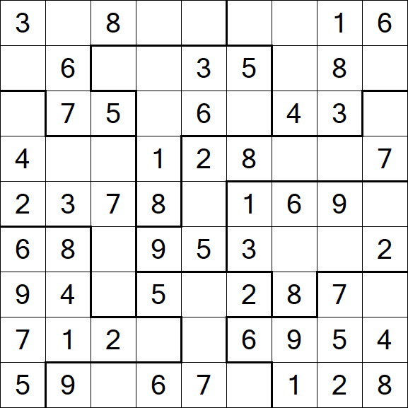 Jigsaw Sudoku - Simple