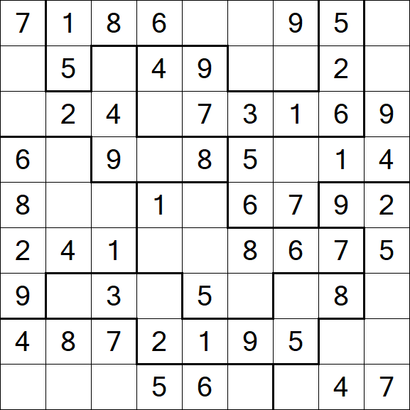 Jigsaw Sudoku - Simple