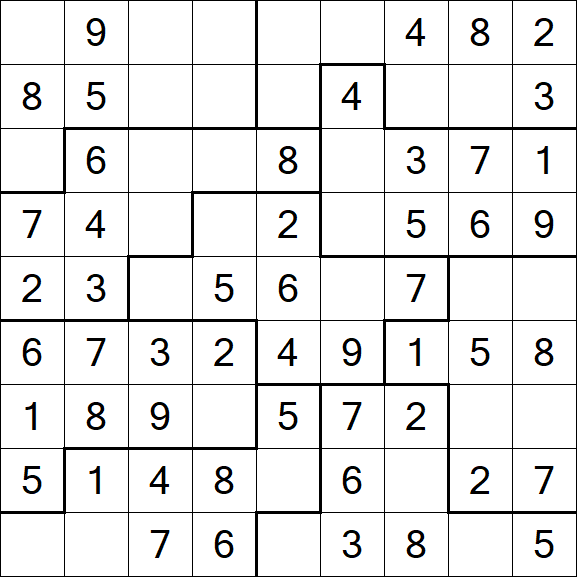 Jigsaw Sudoku - Simple