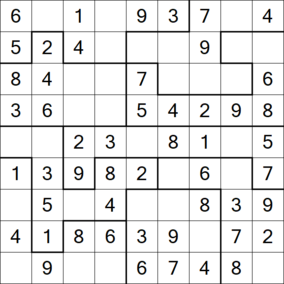 Jigsaw Sudoku - Simple