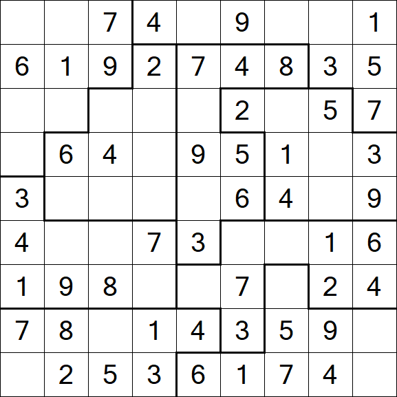 Jigsaw Sudoku - Fácil