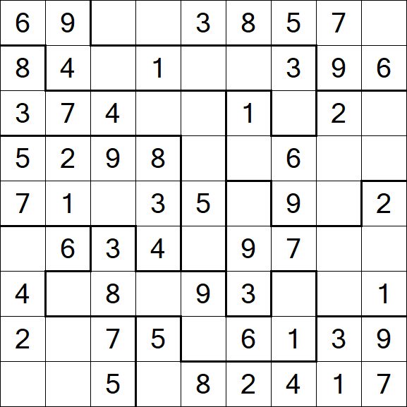 Jigsaw Sudoku - Easy