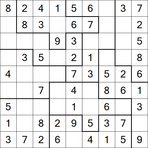 Jigsaw Sudoku - Easy