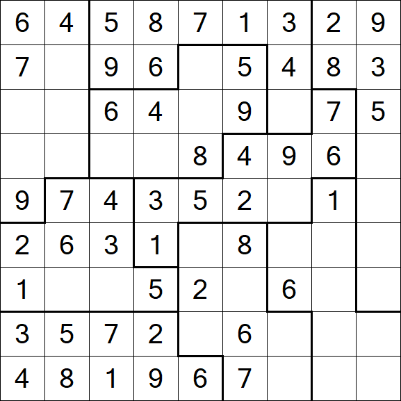 Jigsaw Sudoku - Easy