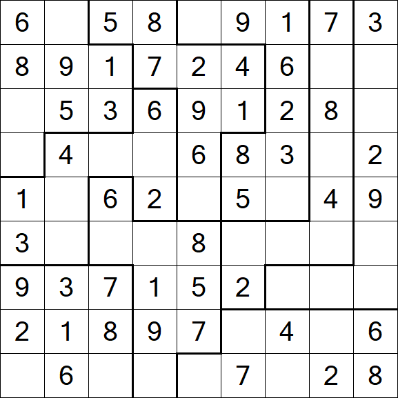 Jigsaw Sudoku - Easy