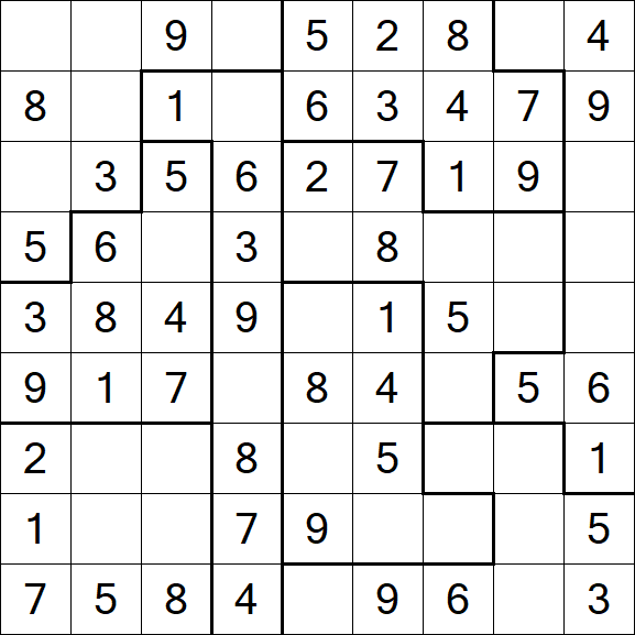 Jigsaw Sudoku - Easy