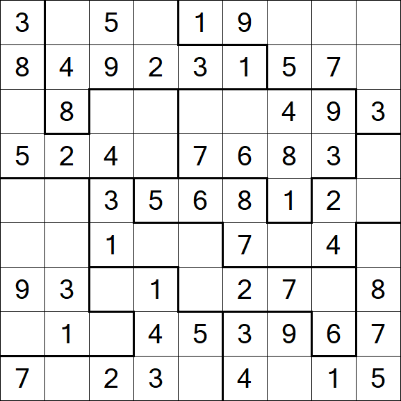 Jigsaw Sudoku - Easy