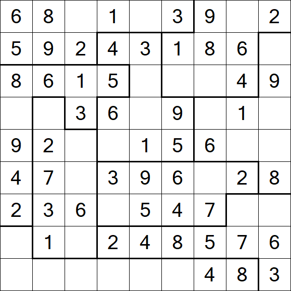 Jigsaw Sudoku - Simple