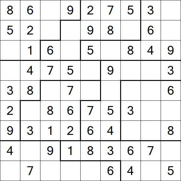 Jigsaw Sudoku - Easy