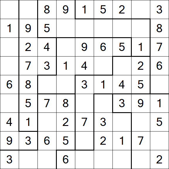 Jigsaw Sudoku - Easy