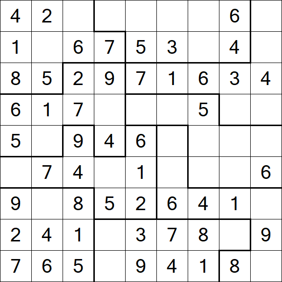 Jigsaw Sudoku - Easy