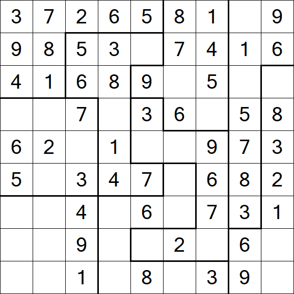 Jigsaw Sudoku - Easy