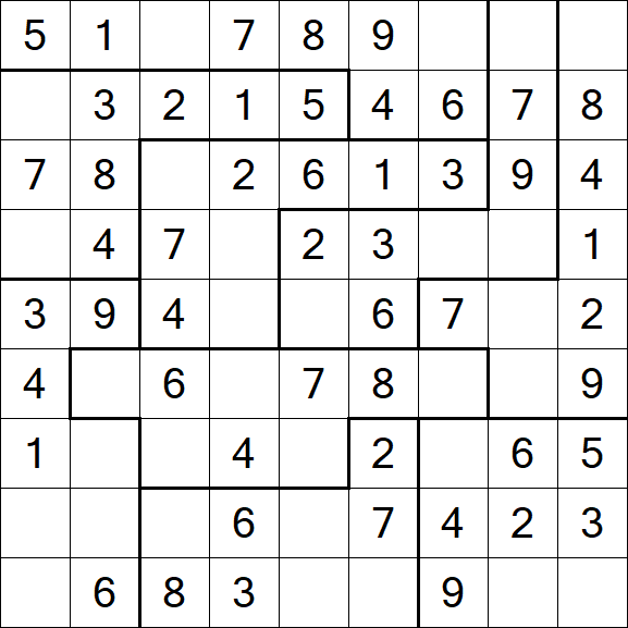 Jigsaw Sudoku - Easy