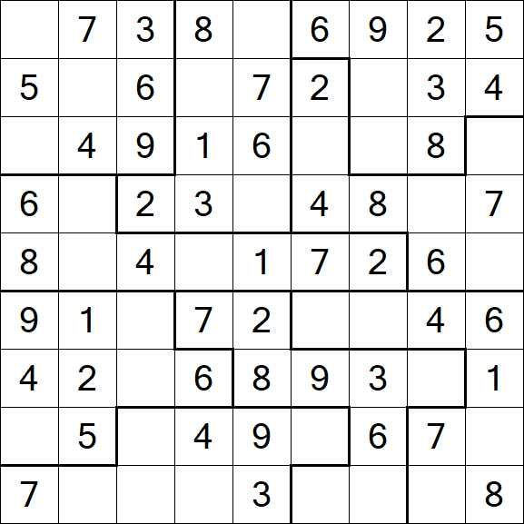 Jigsaw Sudoku - Simple