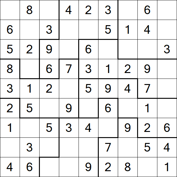 Jigsaw Sudoku - Easy