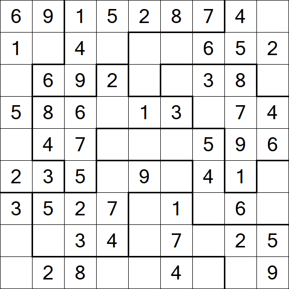 Jigsaw Sudoku - Easy