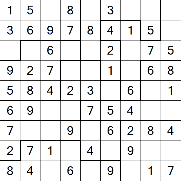 Jigsaw Sudoku - Easy