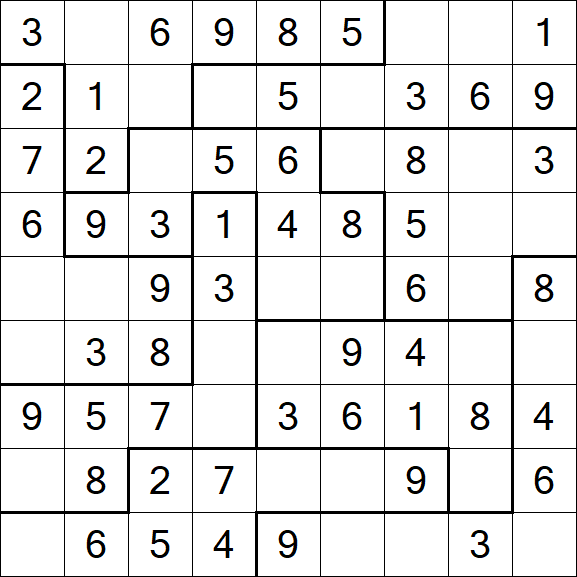 Jigsaw Sudoku - Easy