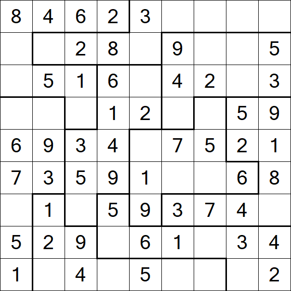 Jigsaw Sudoku - Easy