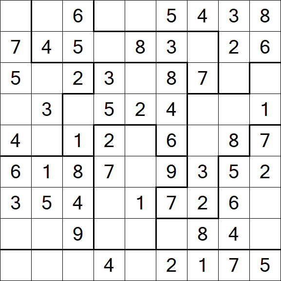 Jigsaw Sudoku - Easy