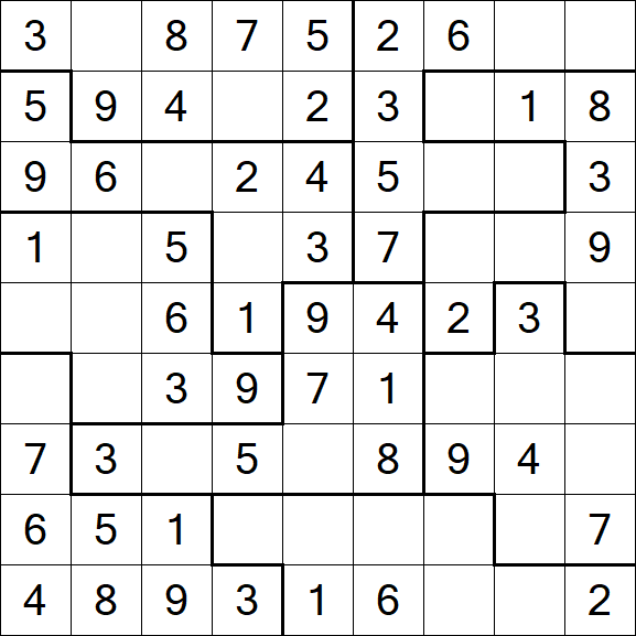 Jigsaw Sudoku - Easy