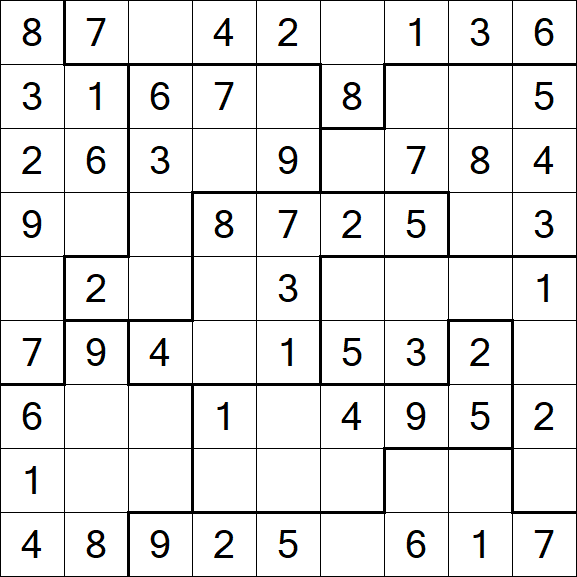 Jigsaw Sudoku - Simple