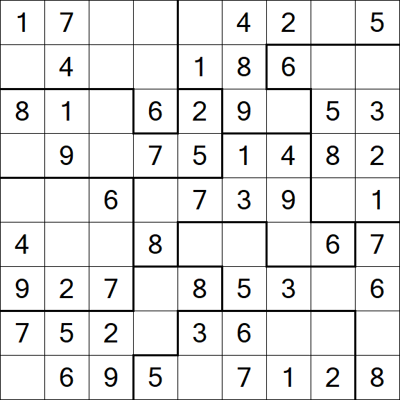 Jigsaw Sudoku - Easy
