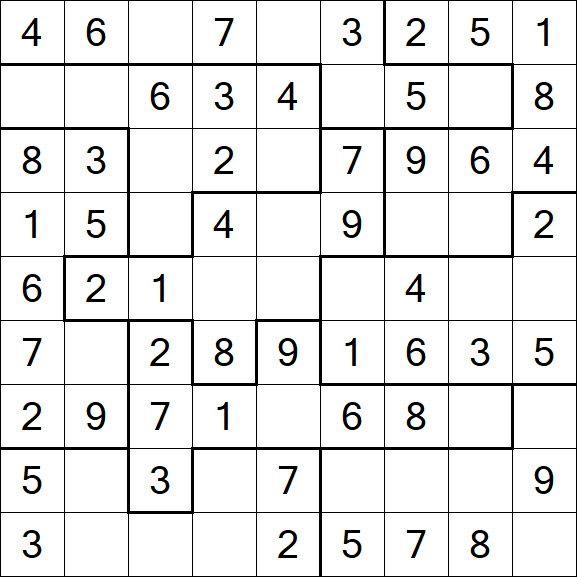 Jigsaw Sudoku - Easy