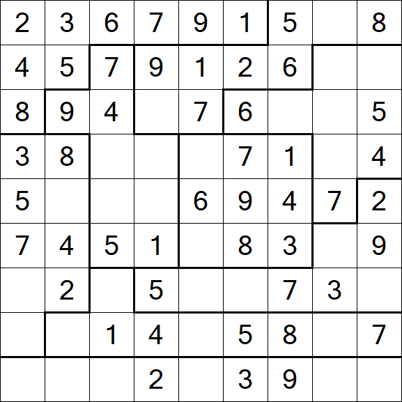 Jigsaw Sudoku - Easy