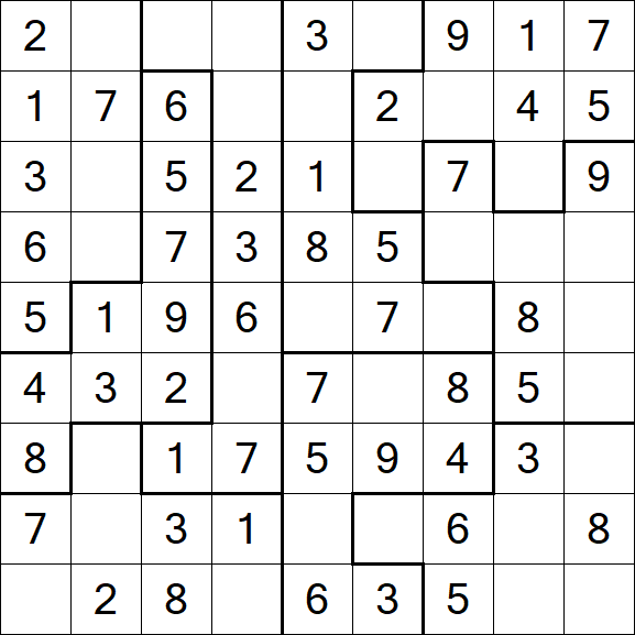 Jigsaw Sudoku - Easy