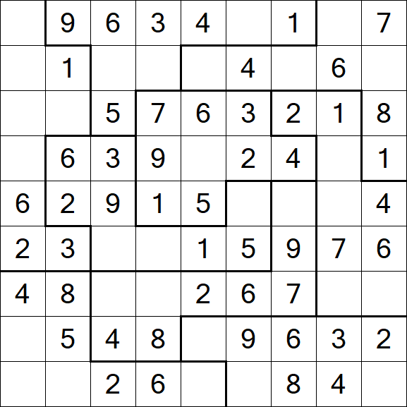 Jigsaw Sudoku - Easy