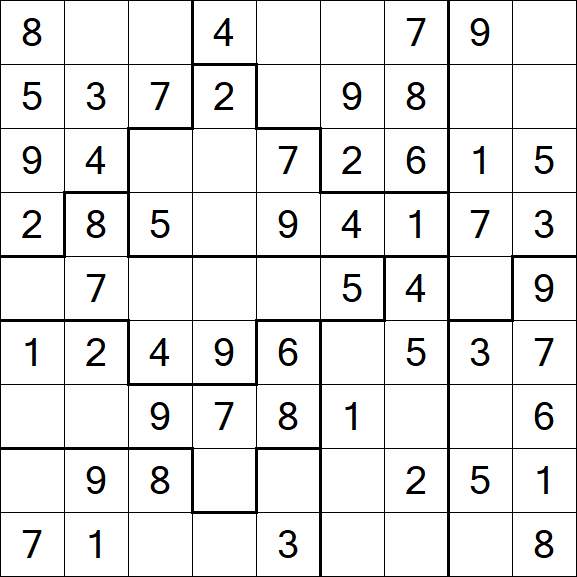 Jigsaw Sudoku - Easy