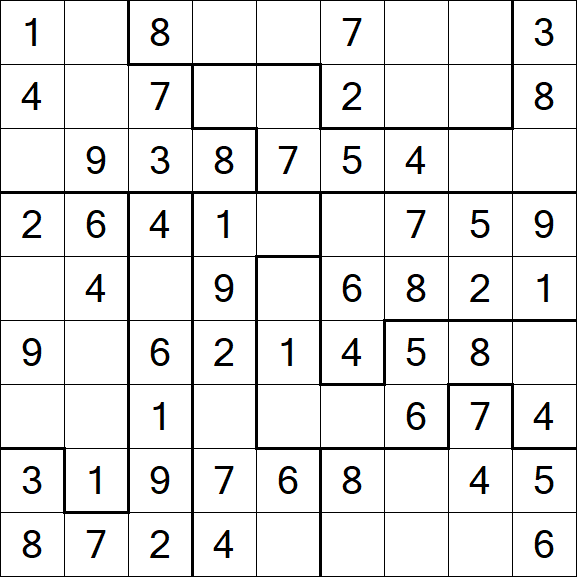 Jigsaw Sudoku - Easy