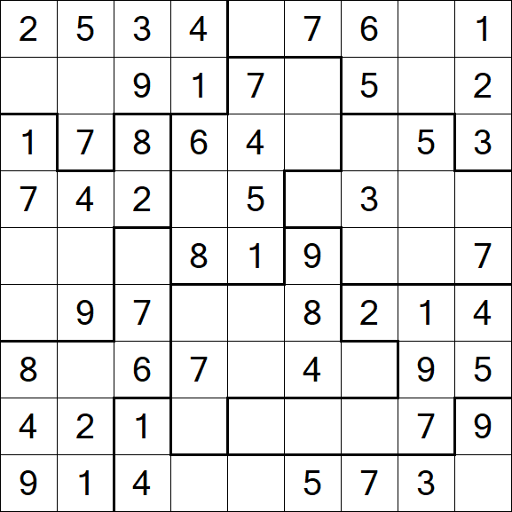 Jigsaw Sudoku - Easy