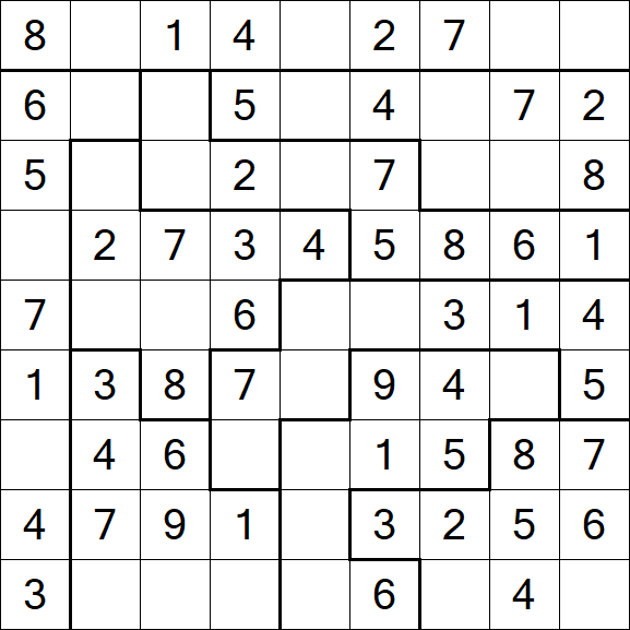Jigsaw Sudoku - Easy