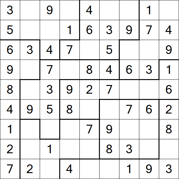 Jigsaw Sudoku - Simple
