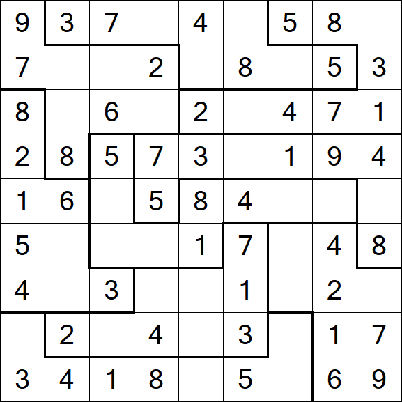 Jigsaw Sudoku - Easy