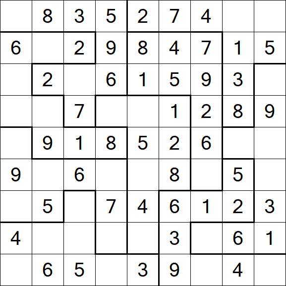 Jigsaw Sudoku - Easy