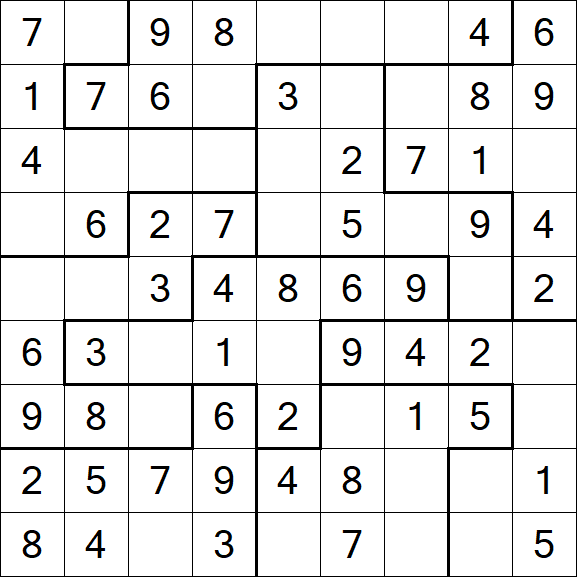 Jigsaw Sudoku - Simple