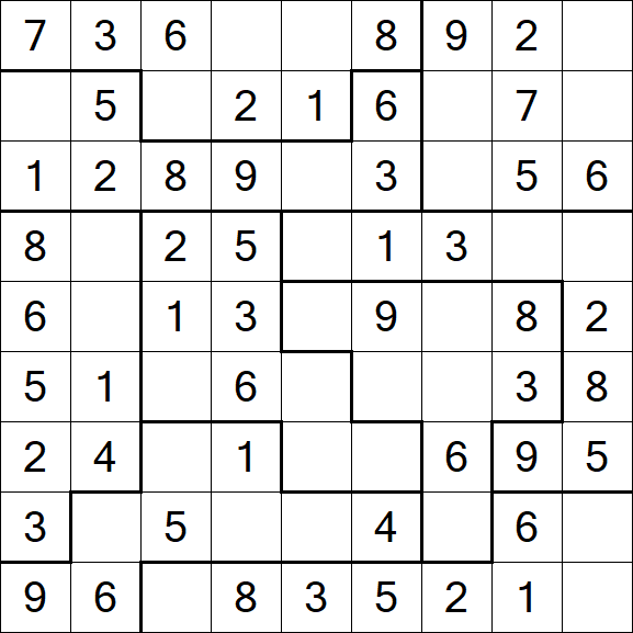 Jigsaw Sudoku - Simple