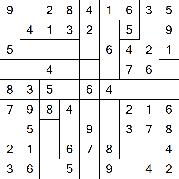 Jigsaw Sudoku - Easy