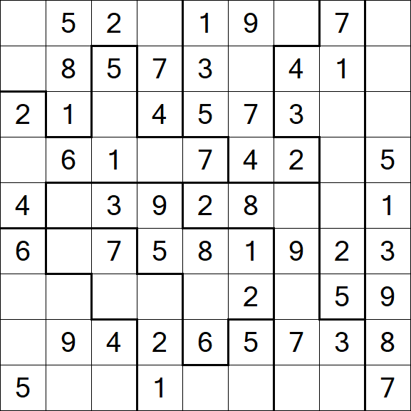 Jigsaw Sudoku - Easy