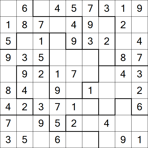 Jigsaw Sudoku - Simple