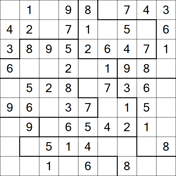 Jigsaw Sudoku - Easy