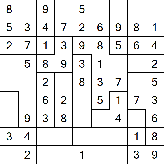 Jigsaw Sudoku - Easy