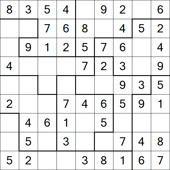Jigsaw Sudoku - Easy
