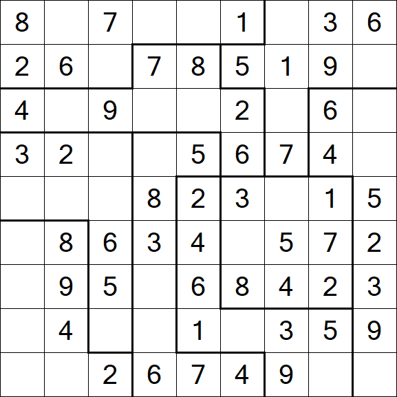 Jigsaw Sudoku - Easy