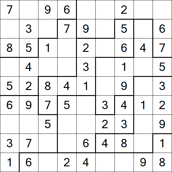 Jigsaw Sudoku - Simple