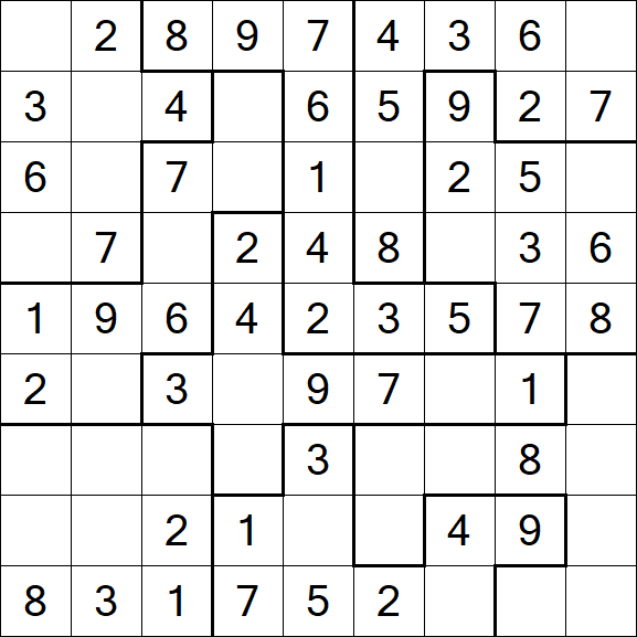 Jigsaw Sudoku - Simple