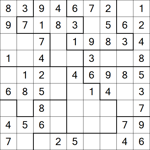 Jigsaw Sudoku - Simple